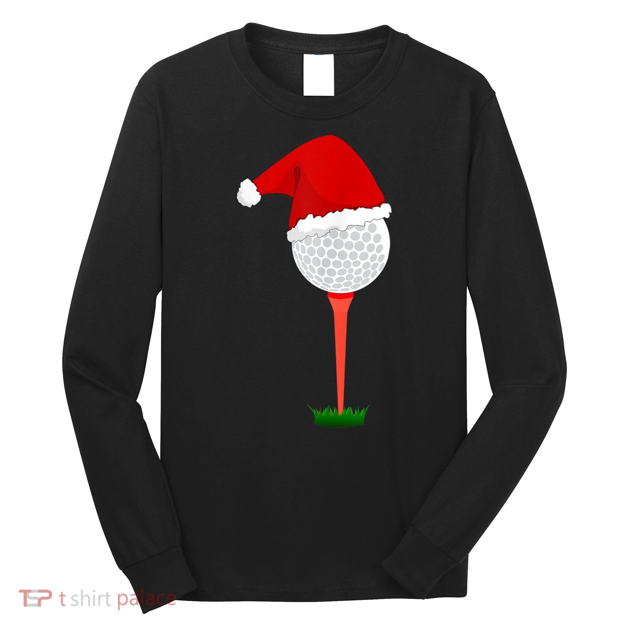 Funny Golfing Christmas Holiday Golf Ball Long Sleeve Shirt
