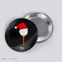 Funny Golfing Christmas Holiday Golf Ball Button thumb 0