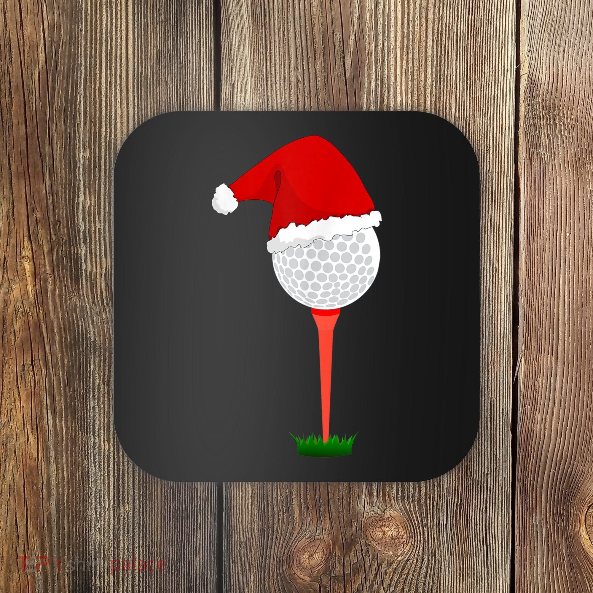 Funny Golfing Christmas Holiday Golf Ball Coaster