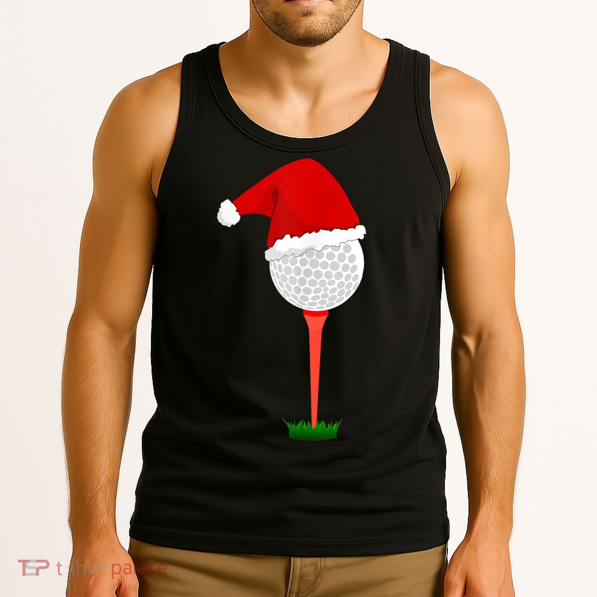Funny Golfing Christmas Holiday Golf Ball Tank Top