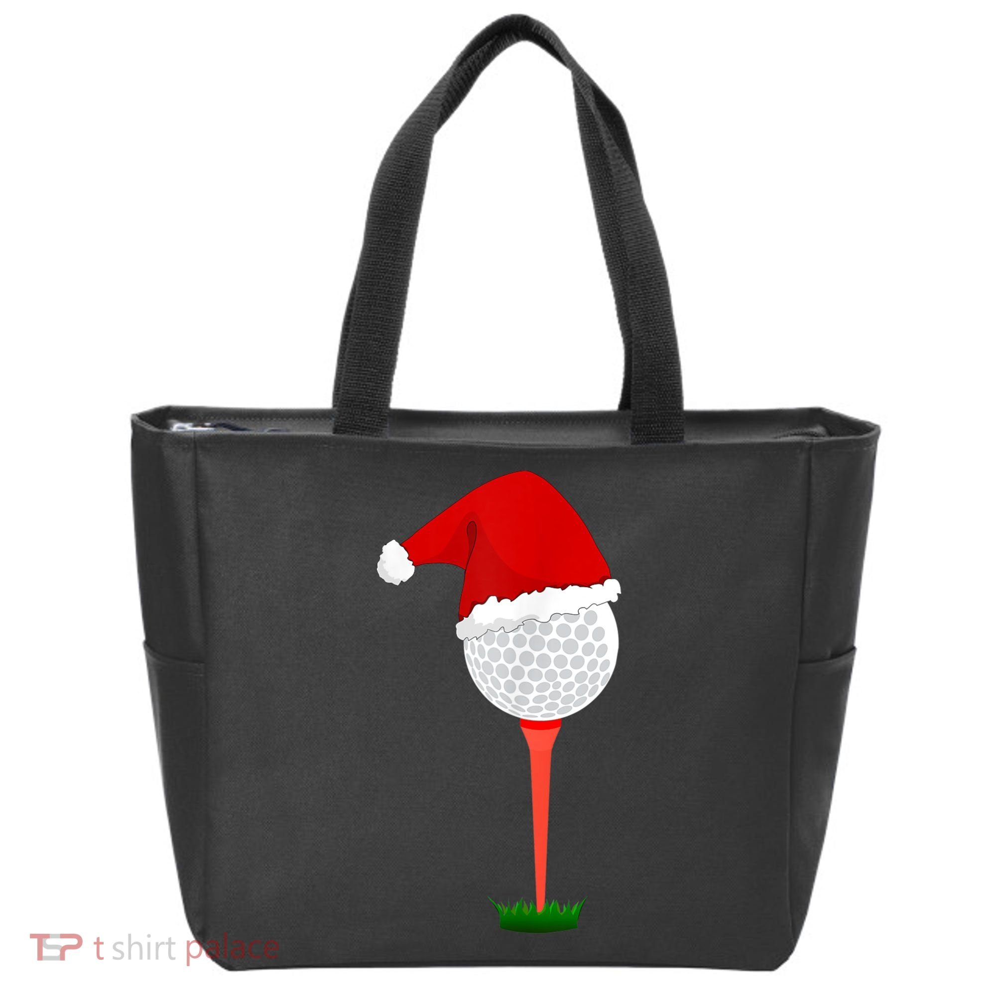 Funny Golfing Christmas Holiday Golf Ball Tote Bag