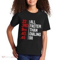 Funny Gun Caliber All Faster Than Dialing 911 Guns Kids T-Shirt thumb 2