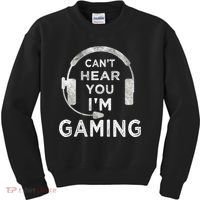 Funny Gamer Can't Hear You I'm Gaming Teens Boy Girl Kids Sweatshirt thumb 0