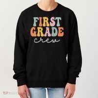 First Grade Crew Groovy Women First Day Of School Women's Sweatshirt thumb 0
