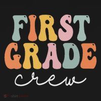 First Grade Crew Groovy Women First Day Of School Apron thumb 3