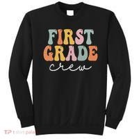 First Grade Crew Groovy Women First Day Of School Sweatshirt thumb 0