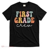 First Grade Crew Groovy Women First Day Of School T-Shirt thumb 0
