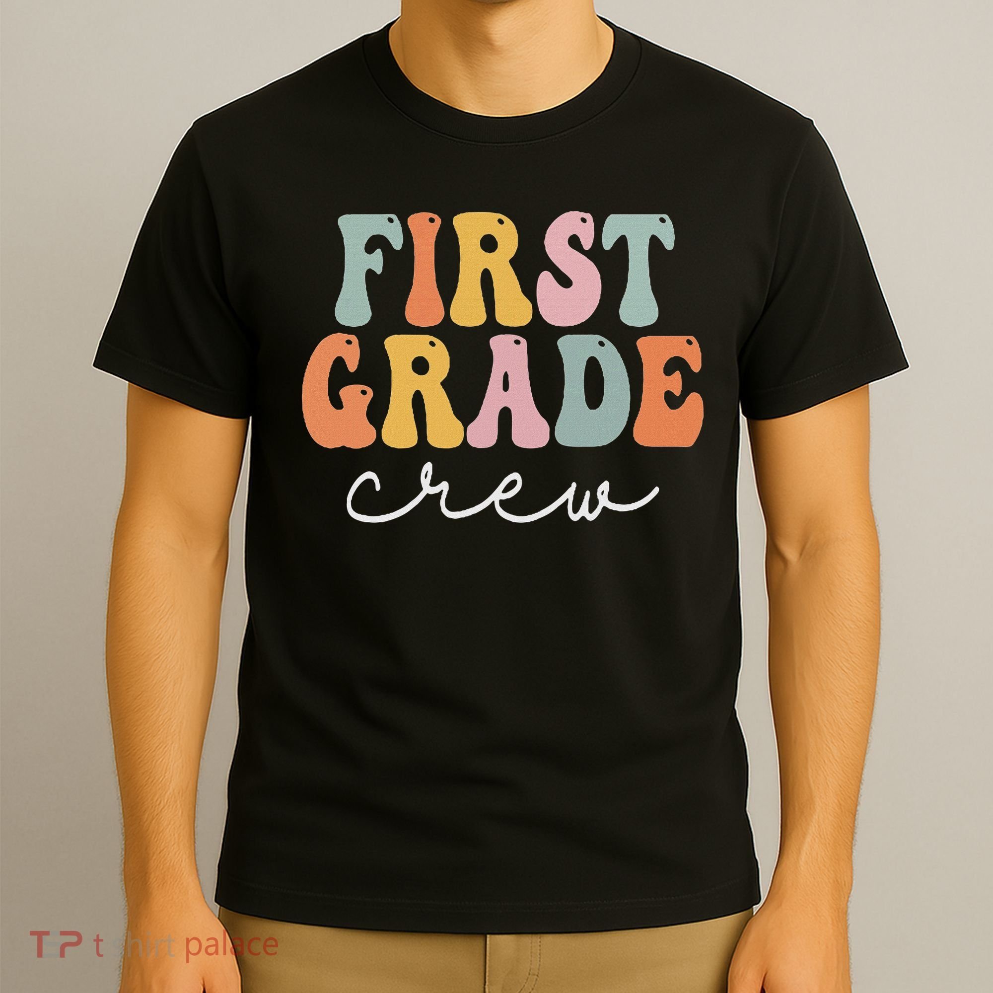 First Grade Crew Groovy Women First Day Of School T-Shirt