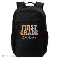 First Grade Crew Groovy Women First Day Of School Backpack thumb 0