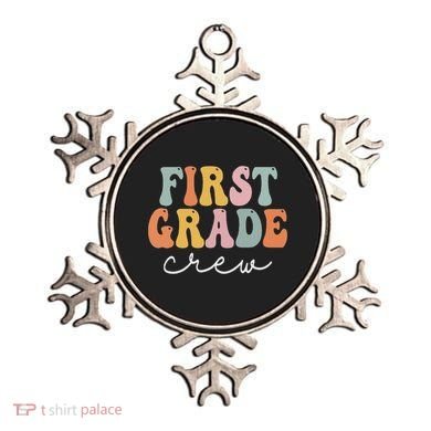 First Grade Crew Groovy Women First Day Of School Ornament
