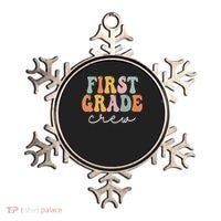 First Grade Crew Groovy Women First Day Of School Ornament thumb 0