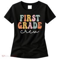 First Grade Crew Groovy Women First Day Of School Women's T-Shirt thumb 0