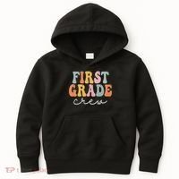 First Grade Crew Groovy Women First Day Of School Kids Hoodie thumb 0