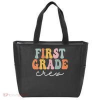 First Grade Crew Groovy Women First Day Of School Tote Bag thumb 0