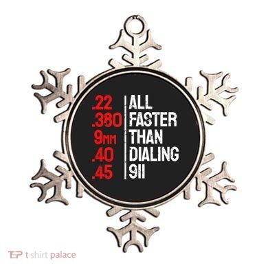 Funny Gun Caliber All Faster Than Dialing 911 Guns Ornament