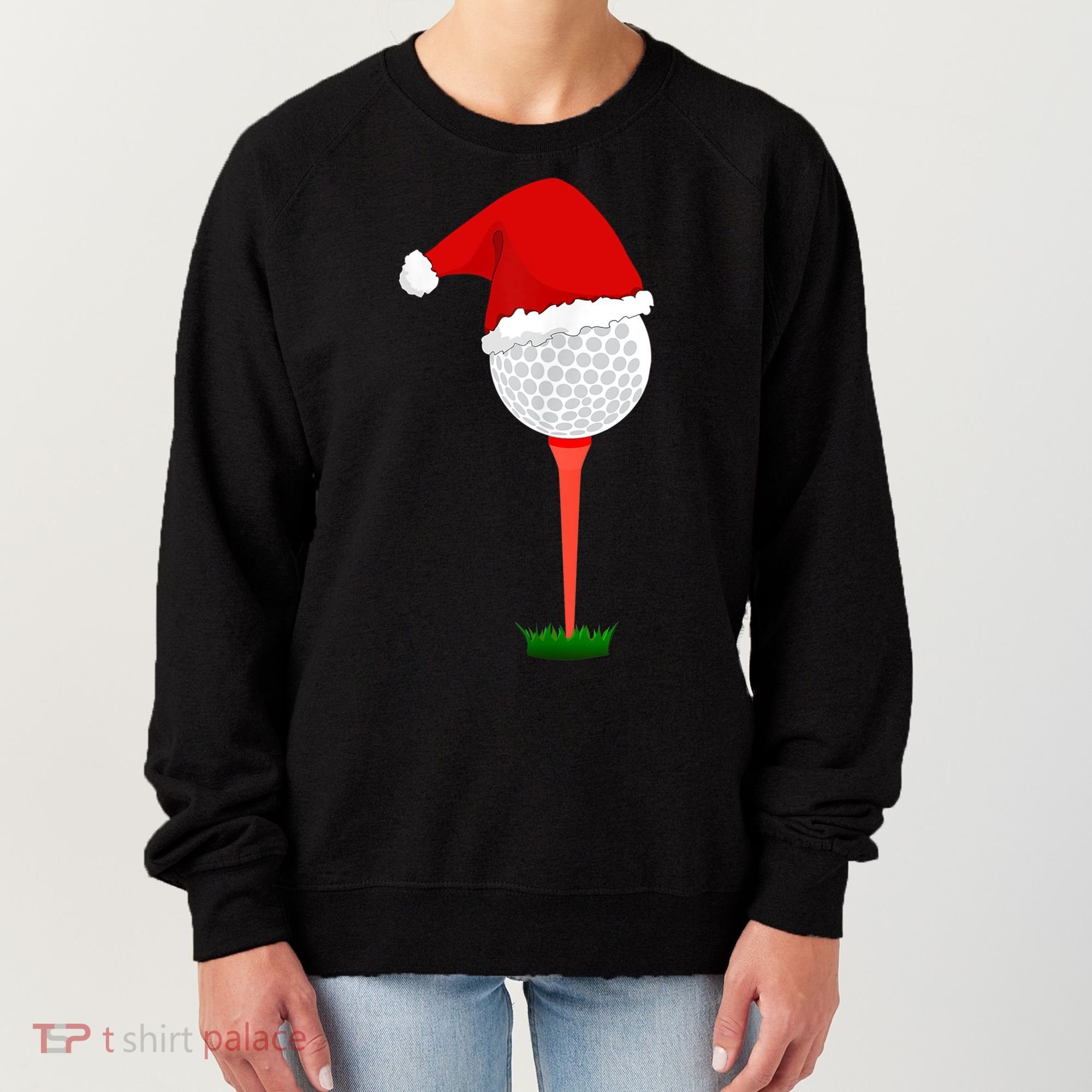 Funny Golfing Christmas Tee Holiday Golf Ball TShirt Women's Sweatshirt
