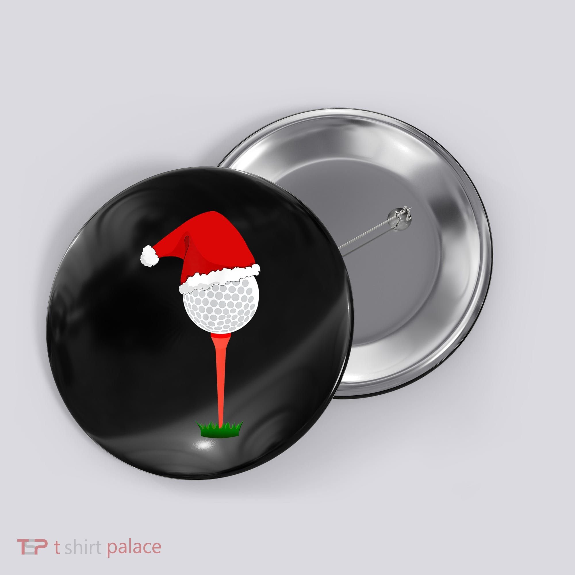Funny Golfing Christmas Tee Holiday Golf Ball TShirt Button