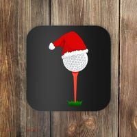 Funny Golfing Christmas Tee Holiday Golf Ball TShirt Coaster thumb 0