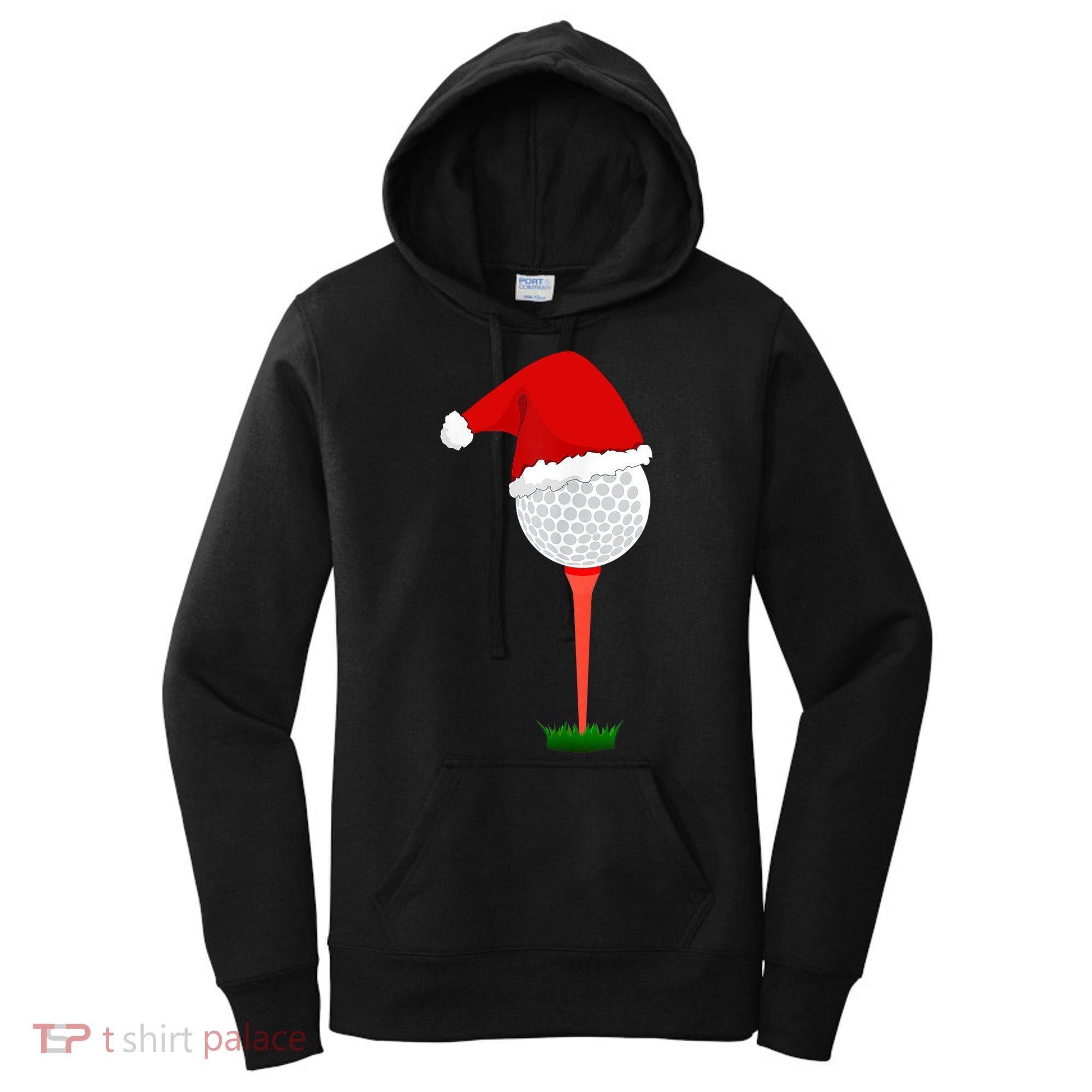 Funny Golfing Christmas Tee Holiday Golf Ball TShirt Women's Hoodie