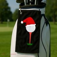 Funny Golfing Christmas Tee Holiday Golf Ball TShirt Golf Towel thumb 2