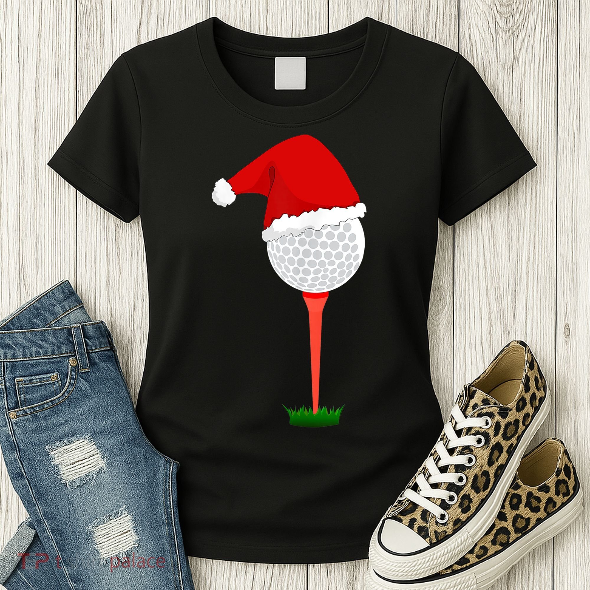 Funny Golfing Christmas Tee Holiday Golf Ball TShirt Women's T-Shirt