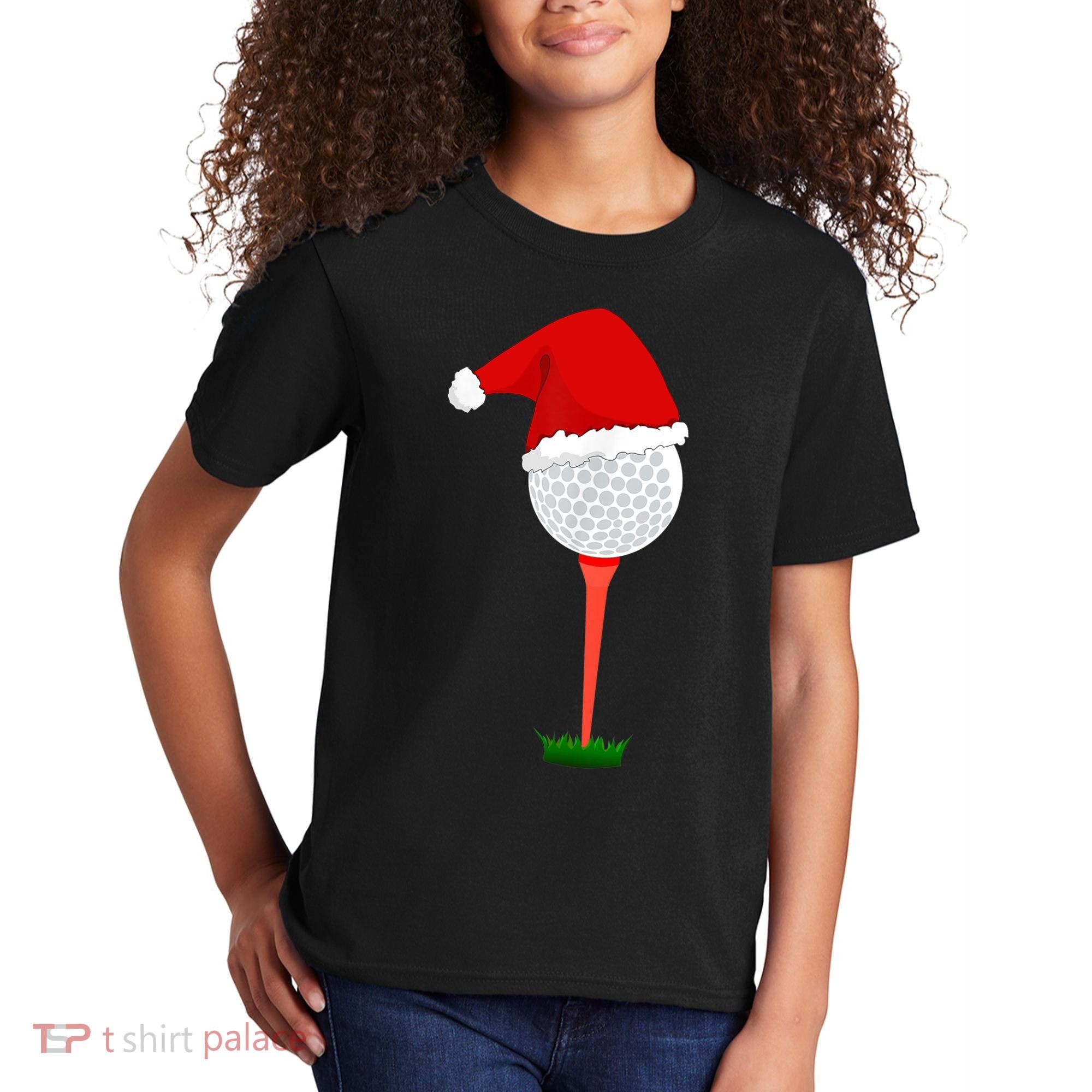 Funny Golfing Christmas Tee Holiday Golf Ball TShirt Kids T-Shirt