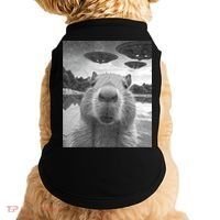 Funny Graphic Capybara Selfie With Ufos Weird Doggie Tank thumb 0