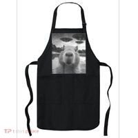 Funny Graphic Capybara Selfie With Ufos Weird Apron thumb 0