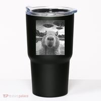 Funny Graphic Capybara Selfie With Ufos Weird Tumbler thumb 0