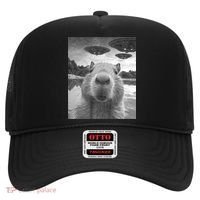 Funny Graphic Capybara Selfie With Ufos Weird Hat thumb 0