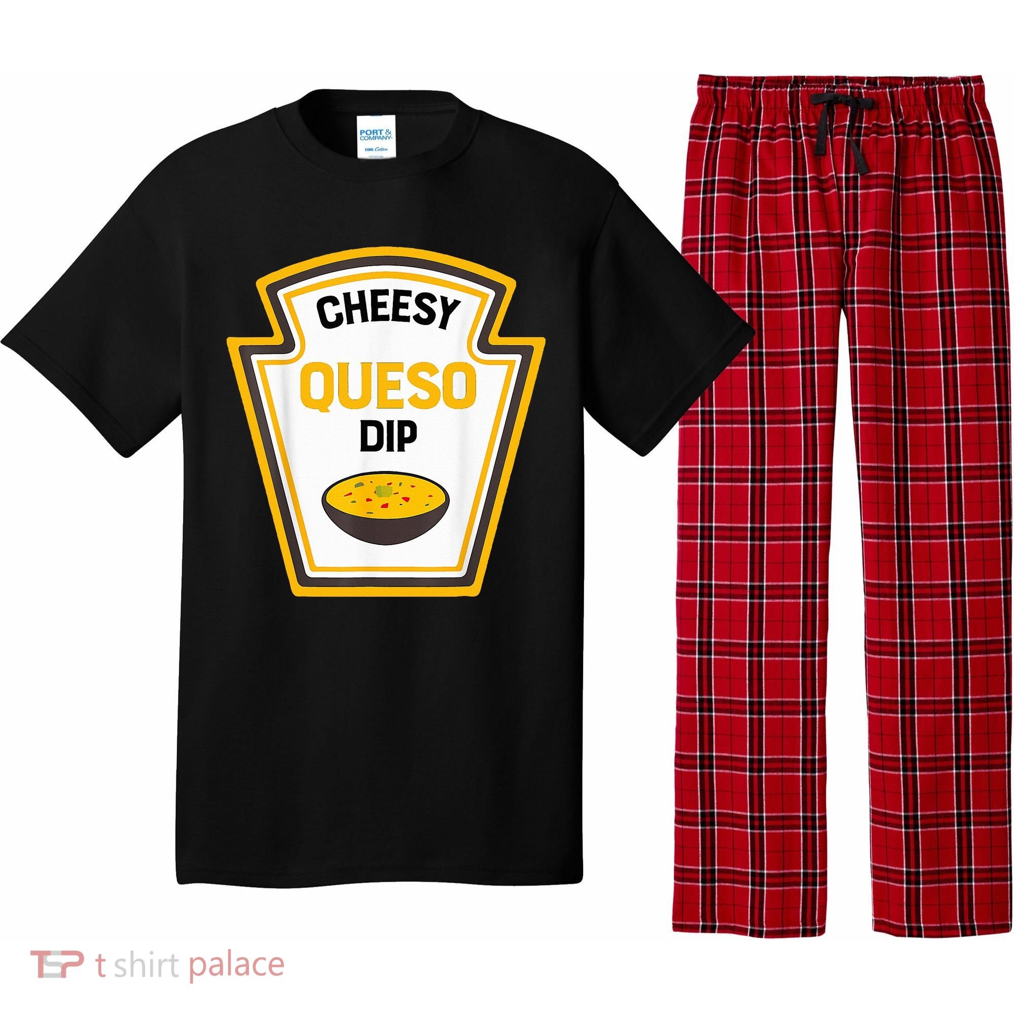 Funny Group Condiments Halloween Costume Cheesy Queso Dip Pajama Set