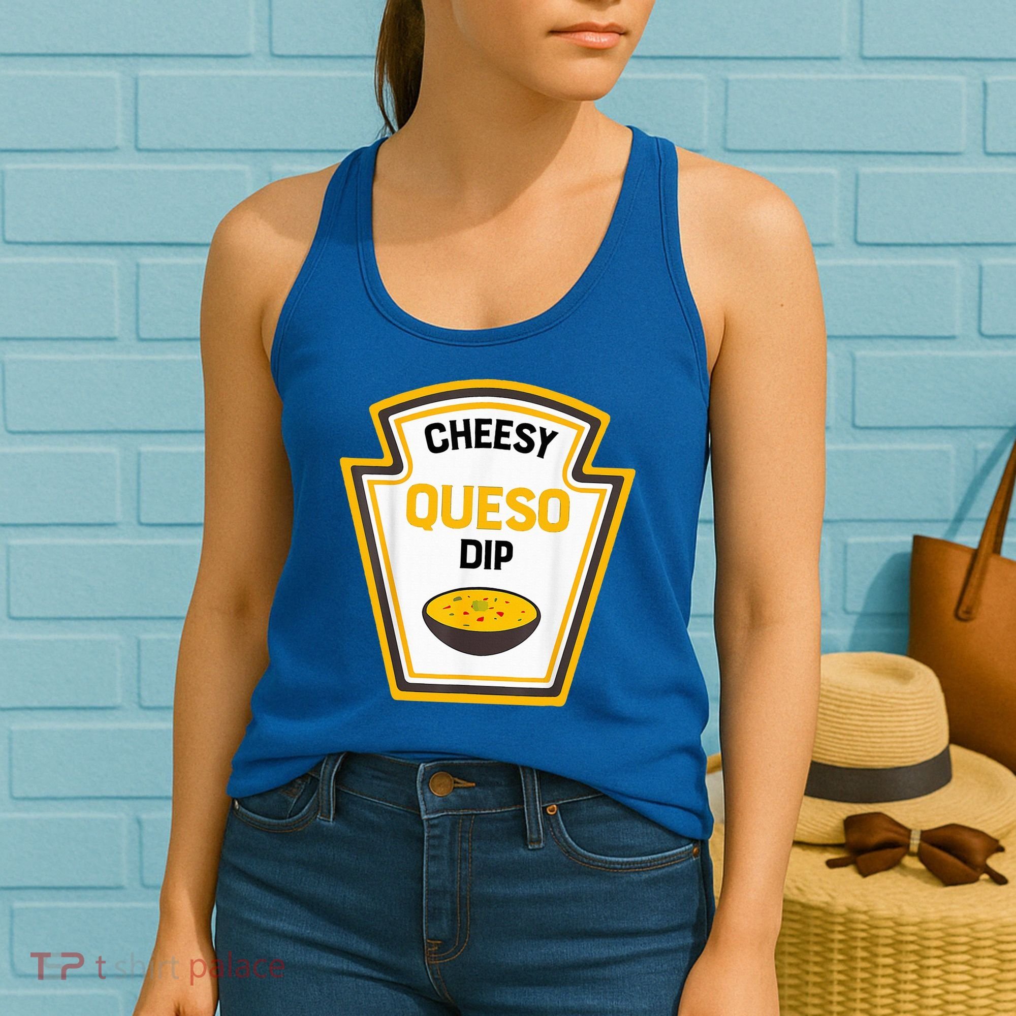 Funny Group Condiments Halloween Costume Cheesy Queso Dip Women's Tank Top