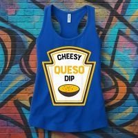 Funny Group Condiments Halloween Costume Cheesy Queso Dip Women's Tank Top thumb 3