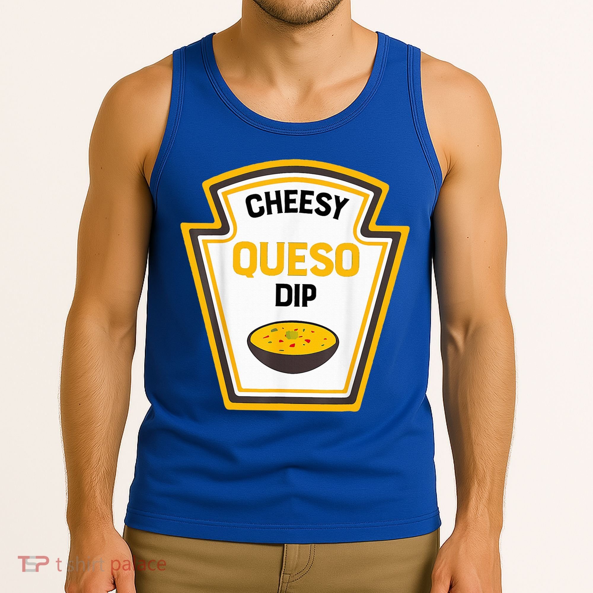 Funny Group Condiments Halloween Costume Cheesy Queso Dip Tank Top