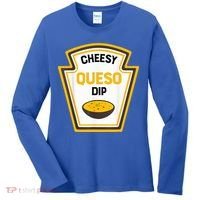 Funny Group Condiments Halloween Costume Cheesy Queso Dip Women's Long Sleeve Shirt thumb 0