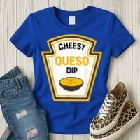Funny Group Condiments Halloween Costume Cheesy Queso Dip Women's T-Shirt thumb 3