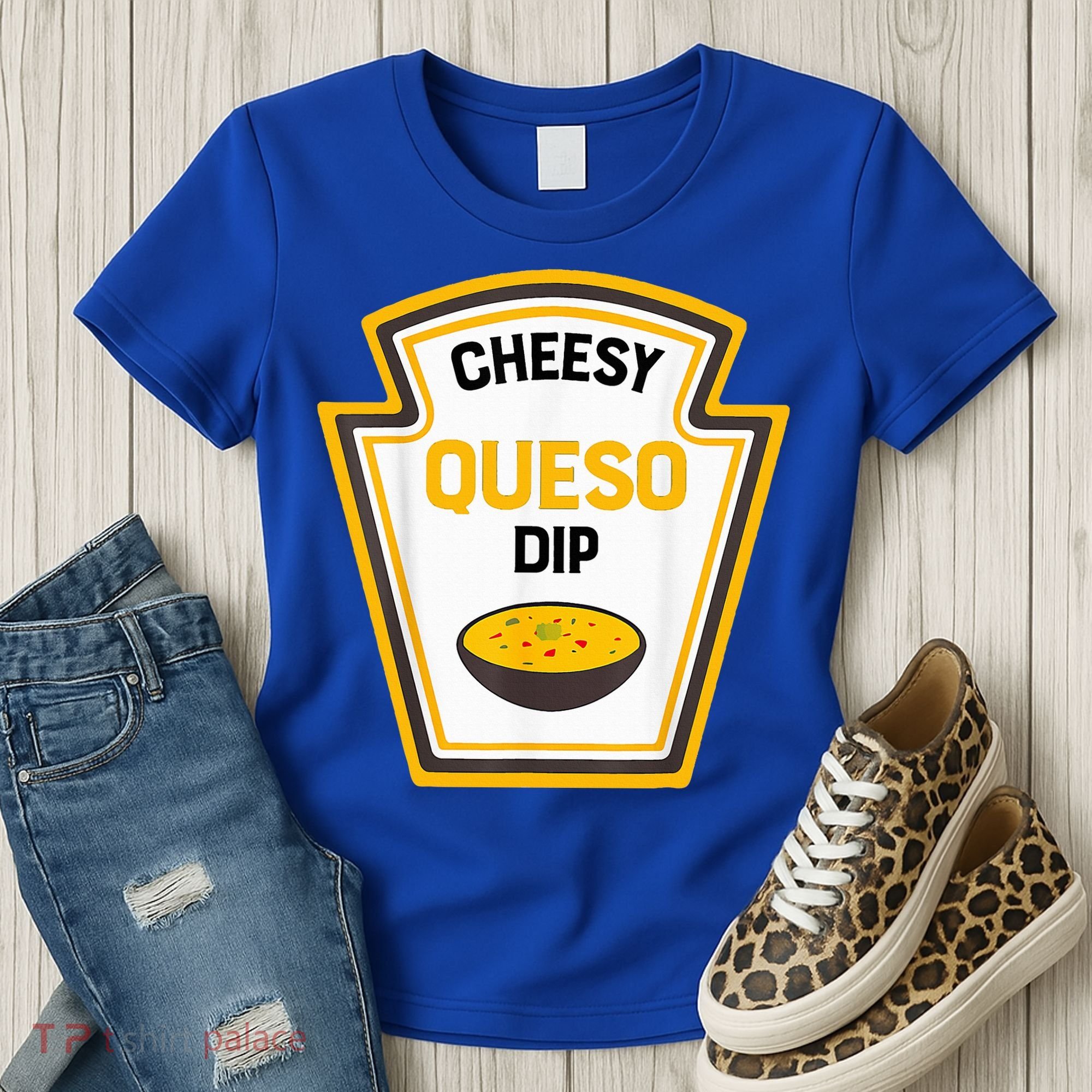 Funny Group Condiments Halloween Costume Cheesy Queso Dip Women's T-Shirt