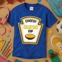 Funny Group Condiments Halloween Costume Cheesy Queso Dip Kids T-Shirt thumb 3