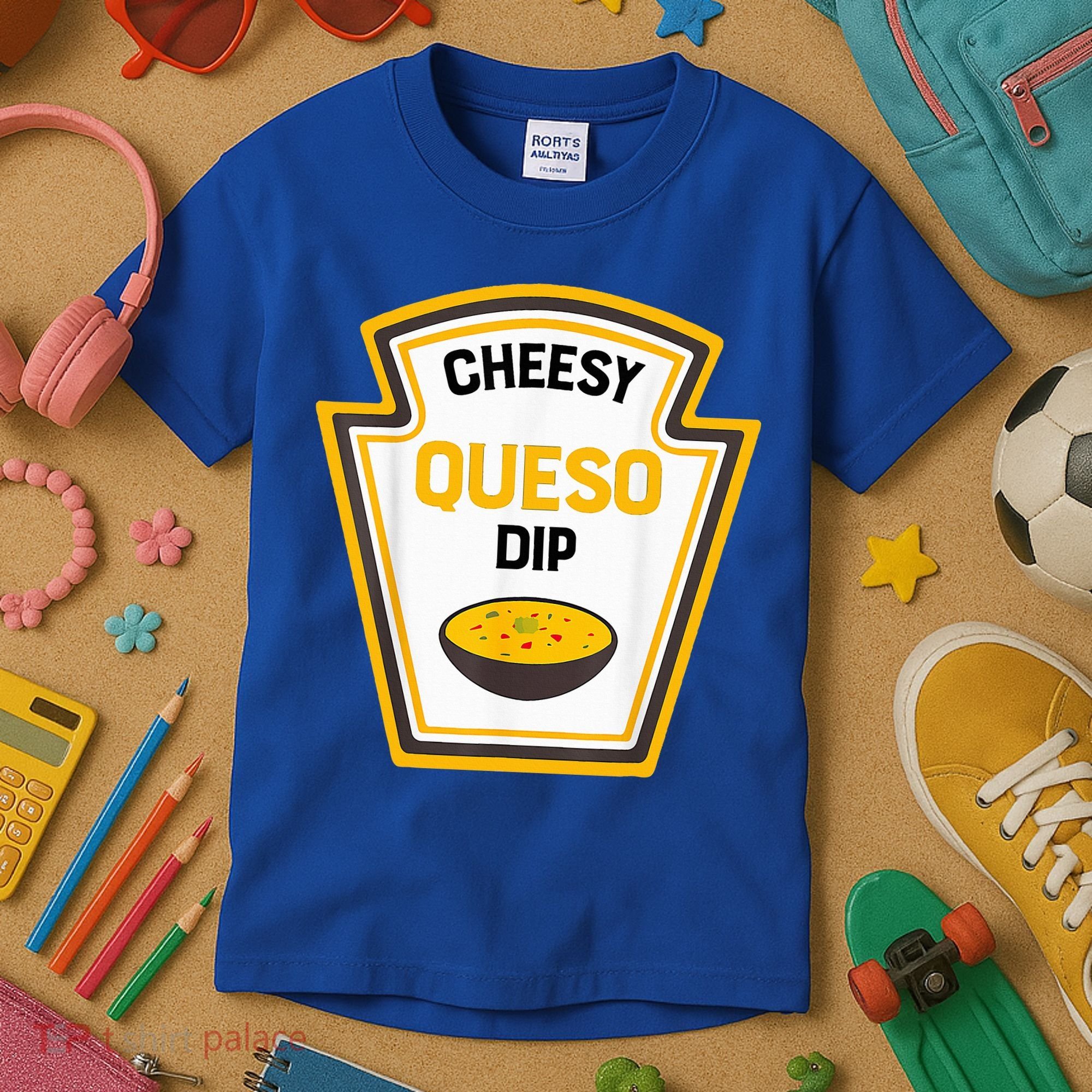Funny Group Condiments Halloween Costume Cheesy Queso Dip Kids T-Shirt