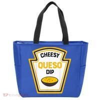 Funny Group Condiments Halloween Costume Cheesy Queso Dip Tote Bag thumb 0
