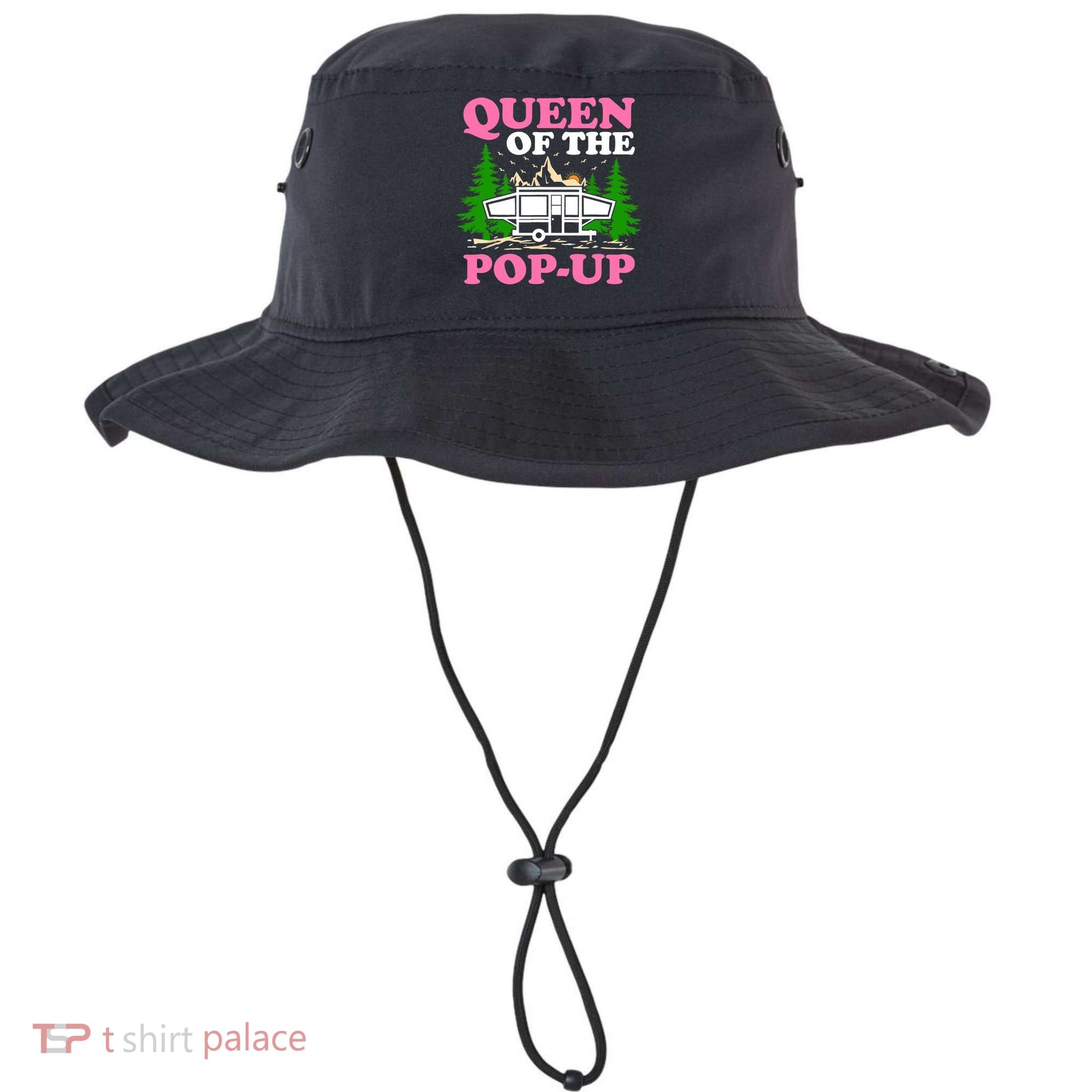 Funny Gift Camping Queen Of The Pop Up Camper Gift Bucket Hat