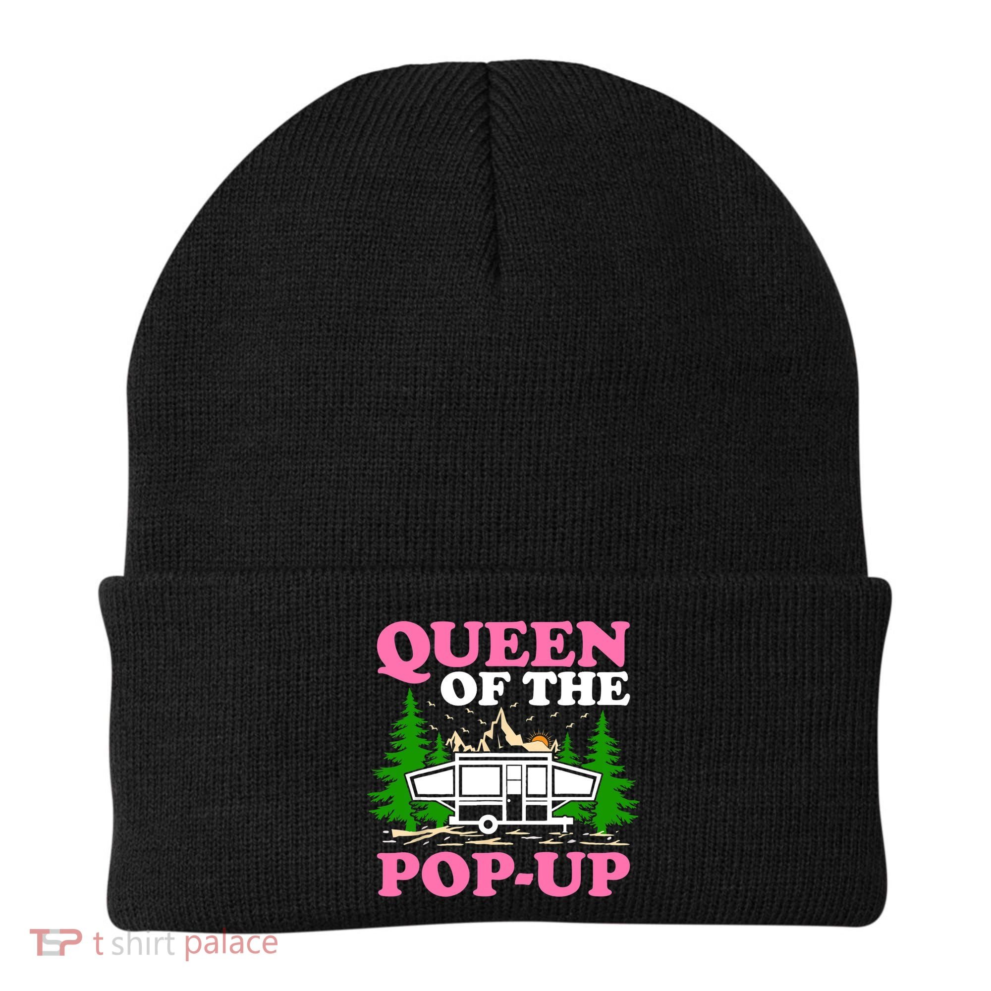 Funny Gift Camping Queen Of The Pop Up Camper Gift Beanie