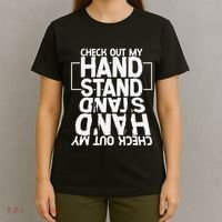 Funny Gymnastics Check Out My Handstand Acrobat T-Shirt thumb 4