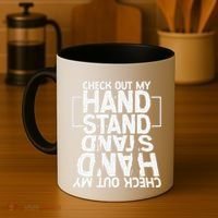 Funny Gymnastics Check Out My Handstand Acrobat Coffee Mug thumb 4
