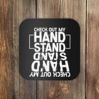 Funny Gymnastics Check Out My Handstand Acrobat Coaster thumb 0