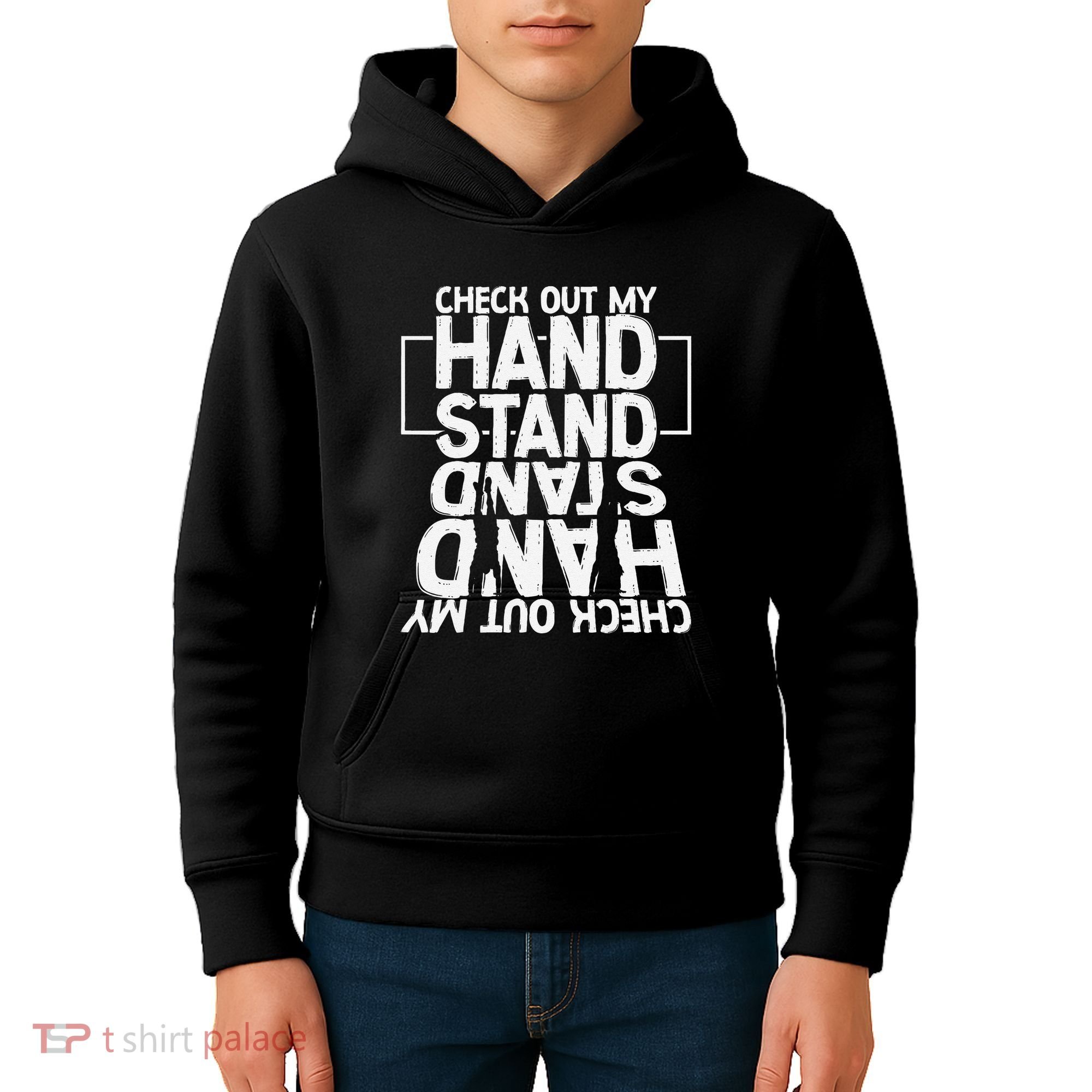 Funny Gymnastics Check Out My Handstand Acrobat Kids Hoodie