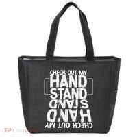 Funny Gymnastics Check Out My Handstand Acrobat Tote Bag thumb 0