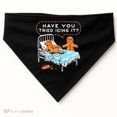 Funny Gingerbread Christmas Have You Tried Icing It USA-Made Doggie Bandana