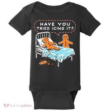 Funny Gingerbread Christmas Have You Tried Icing It Baby Bodysuit