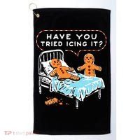 Funny Gingerbread Christmas Have You Tried Icing It Golf Towel thumb 0